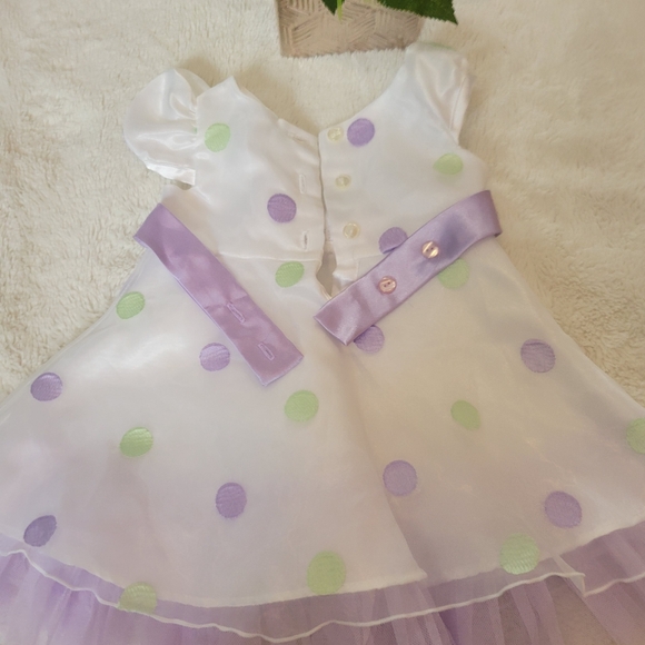 Infant Formal Poka Dot Dress - Picture 3 of 4